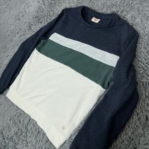 Marine Layer Sweatshirt Medium Blue White Jordan Stripe Fleece Pullover Mens